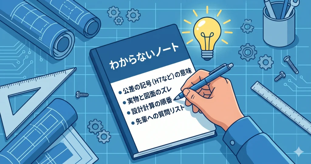 機械設計1年目が今日から始めるべき具体的なアクション：「わからないノート」の活用