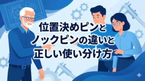 機械設計初心者が混同しがちな「位置決めピン」と「ノックピン」の違いと正しい使い分け方を解説するアイキャッチ画像