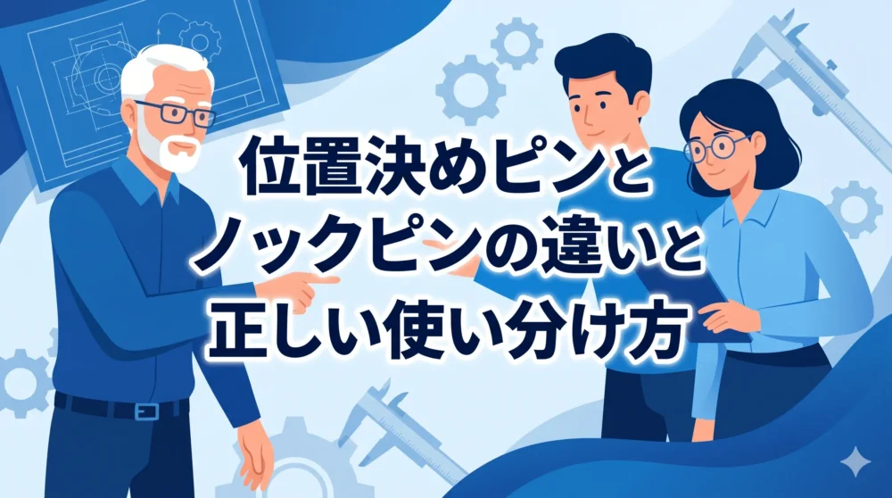 機械設計初心者が混同しがちな「位置決めピン」と「ノックピン」の違いと正しい使い分け方を解説するアイキャッチ画像