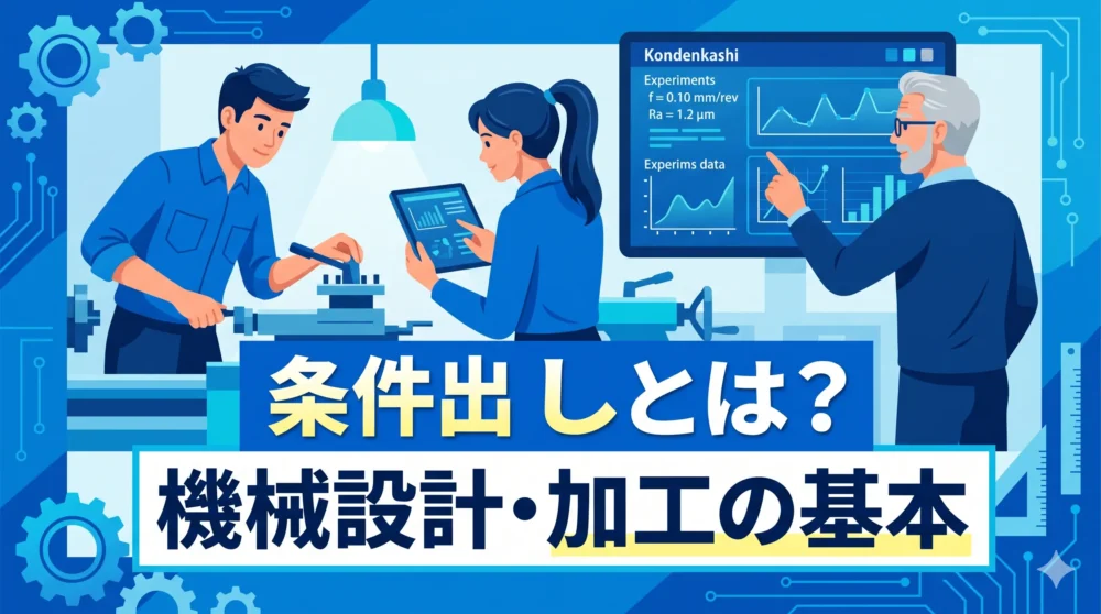 ブログアイキャッチ画像「条件出しとは？機械設計・加工の基本」現場で迷わないための入門ガイド