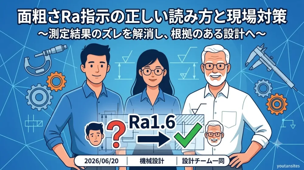 面粗さRa指示の正しい読み方と現場対策：測定結果のズレを解消し、根拠のある設計へ