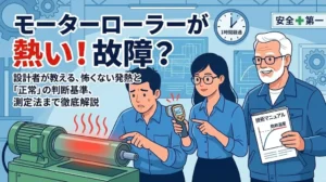 熱いローラーに不安な若手と、測って判定する熟練設計者