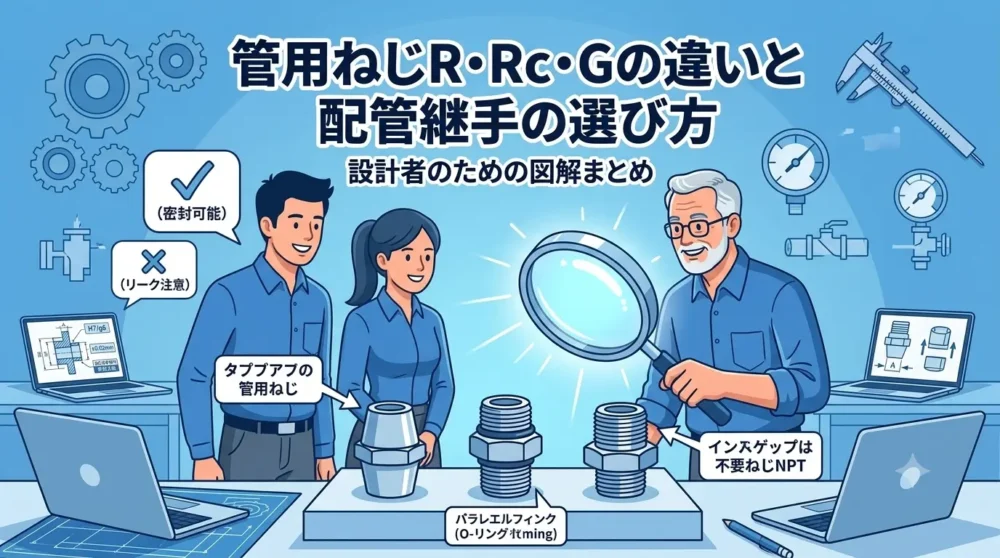 管用ねじR・Rc・Gの違いと配管継手の選び方の図解