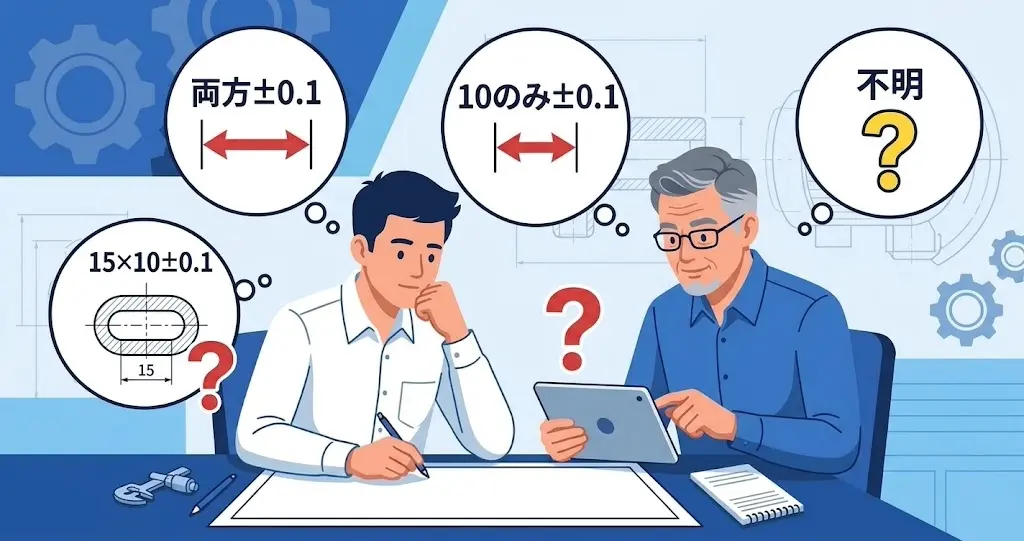 「15×10±0.1」の±0.1が両方か10のみかで迷う設計者たち