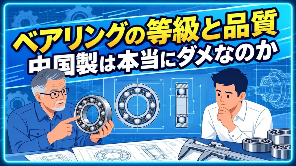ベアリングの品質を軸受と図面で説明する技術者