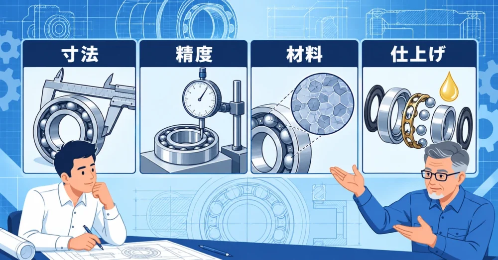 ベアリングの品質を決める寸法、精度、材料、仕上げ