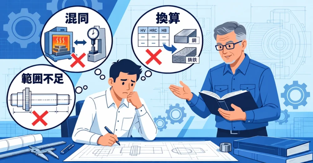 熱処理との混同・換算の誤用・範囲不足に悩む設計者